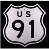 Image 1 : U.S. Route 91 Wooden Highway Sign from Montana