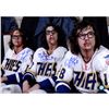 Image 1 : The Hanson Brothers Signed Charleston Chiefs Slap Shot Post Fight Bloody 14X20 Photo (AJ Sports Auth