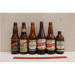 Vintage Beer Bottles (6) (Red Ribbon, Sask, Molson Canadian, Labatts, Bohemian, Philsner, Molsons