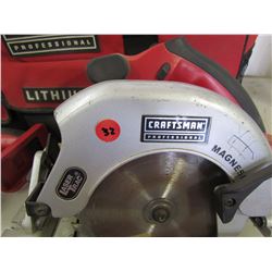 Craftsman 4 pc cordlerss circular saw, drill, flashlight, Sawzall c/w 2 - 20v Lithium batteries, cha