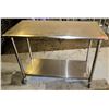 Image 1 : Stainless Steel Rolling Prep Table w/ Undershelf 48" x 24" 38" H