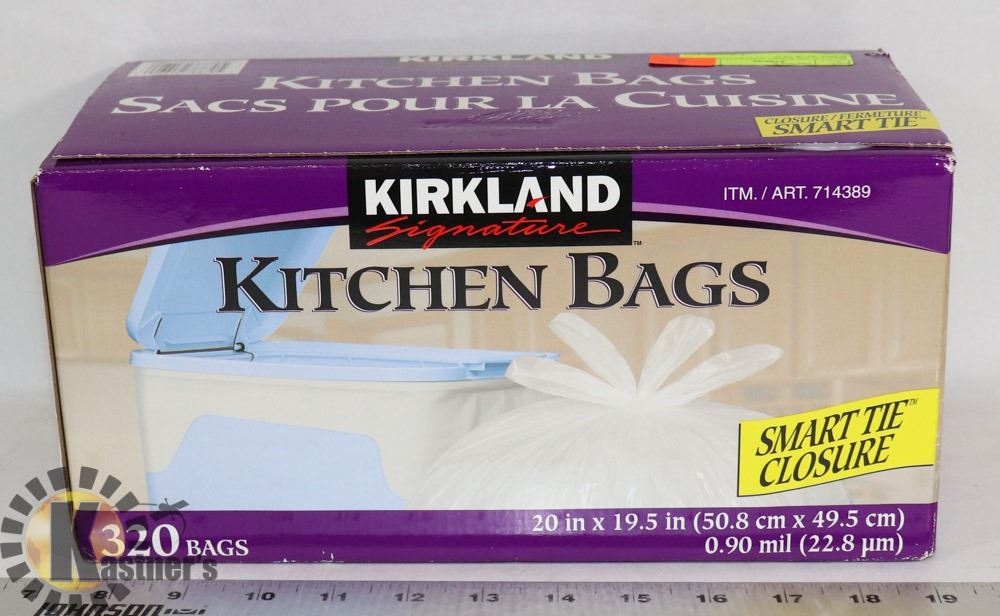 BOX OF 320 KIRKLAND KITCHEN BAGS, 20