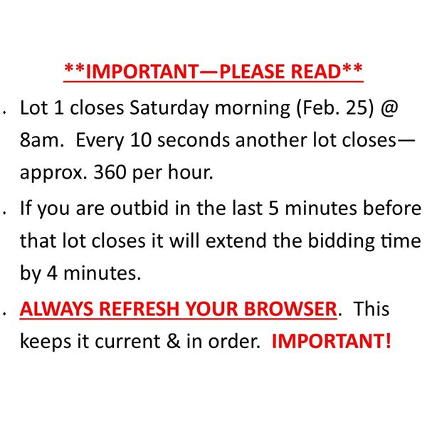 IMPORTANT INFO - PLEASE READ