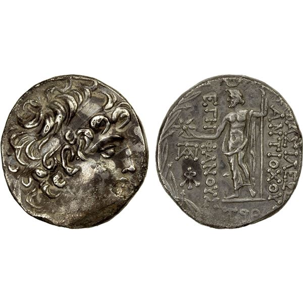 SELEUKID KINGDOM: Antiochos VIII Epiphanes (Grypos), 121-97 BC, AR tetradrachm (16.11g), Damaskos, S