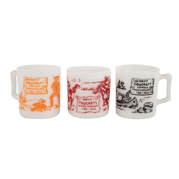 A Collection of (3) Davy Crockett Mugs.