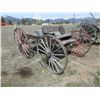 Image 1 : Old 4 Wheel Buggy- 7'L X 3'W Box- 40" Front Wheels- 46" Rear Wheels- Brakes- Saddle Bags- Washtub- 2