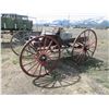 Image 3 : Old 4 Wheel Buggy- 7'L X 3'W Box- 40" Front Wheels- 46" Rear Wheels- Brakes- Saddle Bags- Washtub- 2