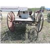 Image 4 : Old 4 Wheel Buggy- 7'L X 3'W Box- 40" Front Wheels- 46" Rear Wheels- Brakes- Saddle Bags- Washtub- 2