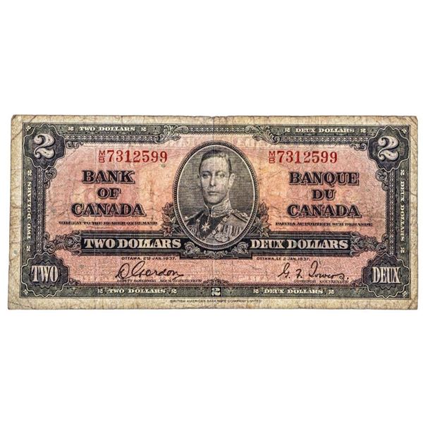 Bank of Canada, 1937 $2 VG