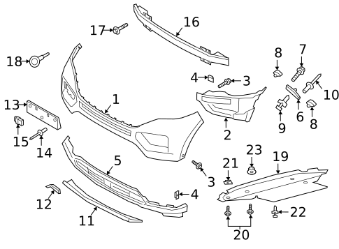 Bumper & Components - Front for 2022 Ford Explorer | Ford Parts Catalog