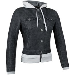 Speed & Strength Womens Fast Times Armored Textile Denim Hoody Jacket Black