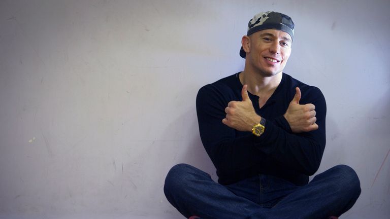 UFC (Ultimate Fighting Championship) Welterweight Champion Georges St-Pierre of Canada poses on November 7, 2011 in Issy-les-Moulineaux, a neighboring subu