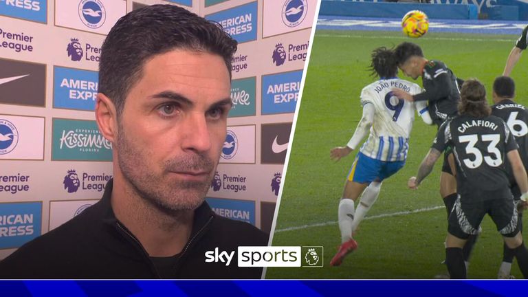 Mikel Arteta 'very disappointed' about Brighton: William Saliba touched the ball in Arsenal's 1-1 draw with Brighton