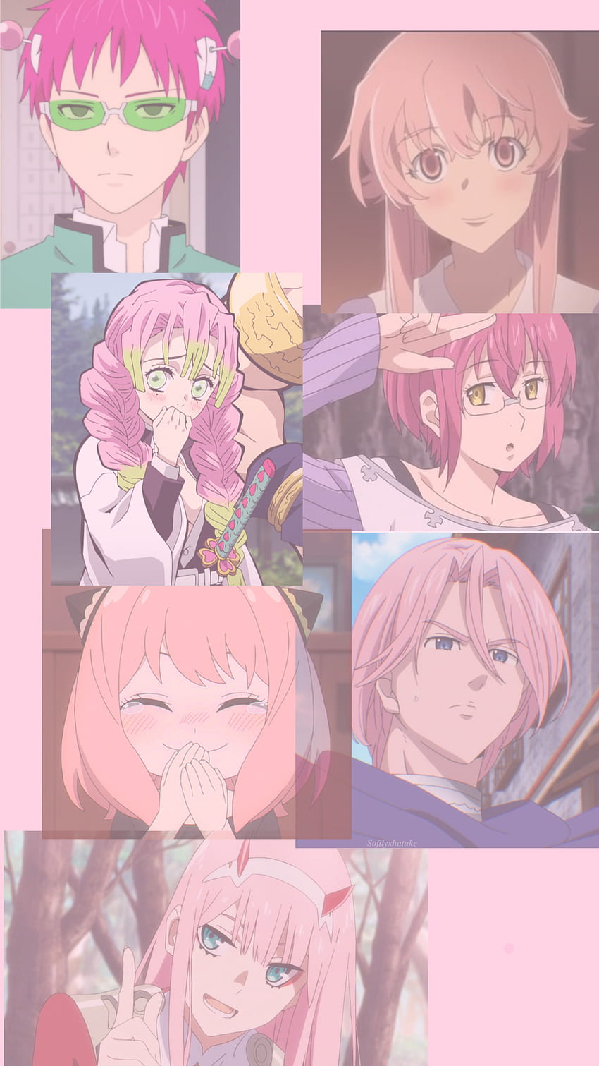 Pink Haired Characters, anime HD phone wallpaper