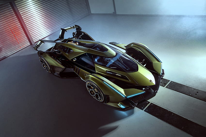 2019 car, top-view, Lamborghini Lambo V12 Vision Gran Turismo HD wallpaper