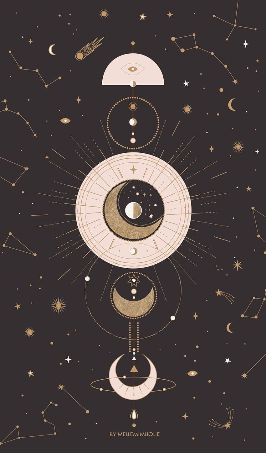 moon phase + constellation art. Constellation art, Art, Moon art HD phone wallpaper