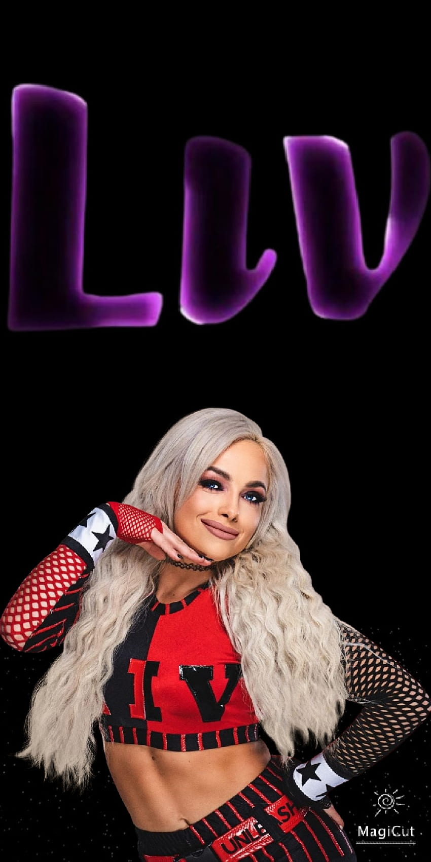 Download Liv Morgan Holding Wwe Belt Black Bat Wallpaper  Wallpaperscom