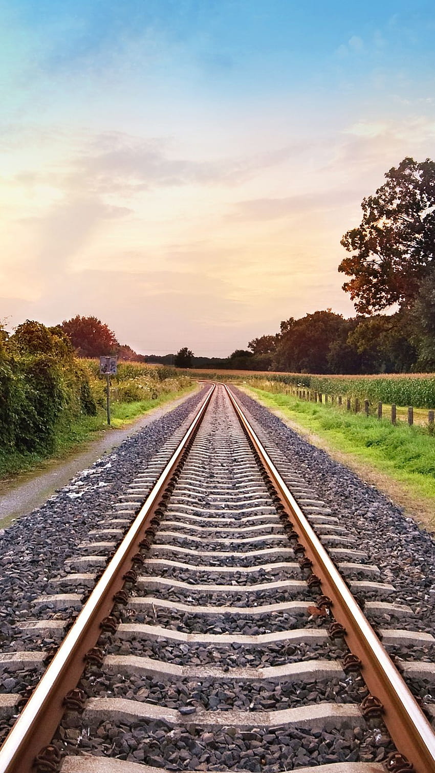 Rail Way Straight IPhone . Railroad Tracks, Scenic, Railroad, Railroads HD phone wallpaper