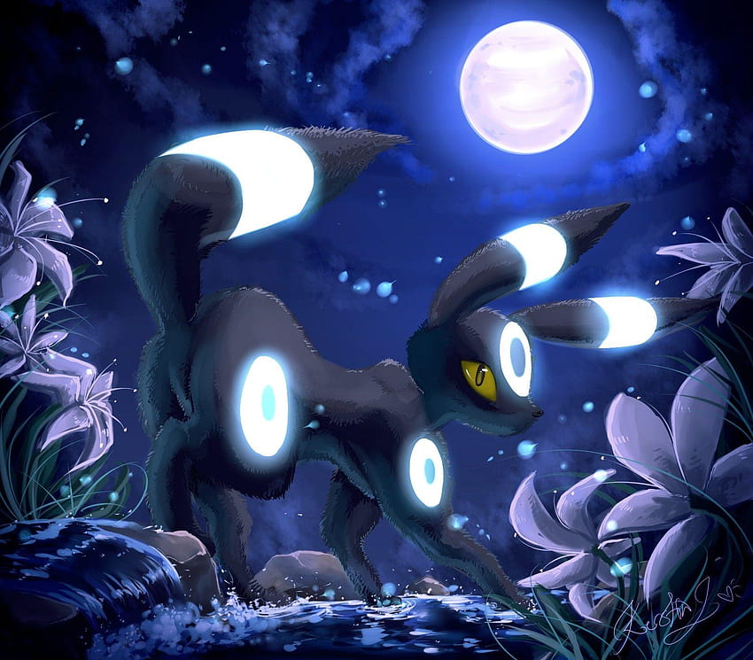 Shiny Umbreon in the moonlight HD wallpaper | Pxfuel