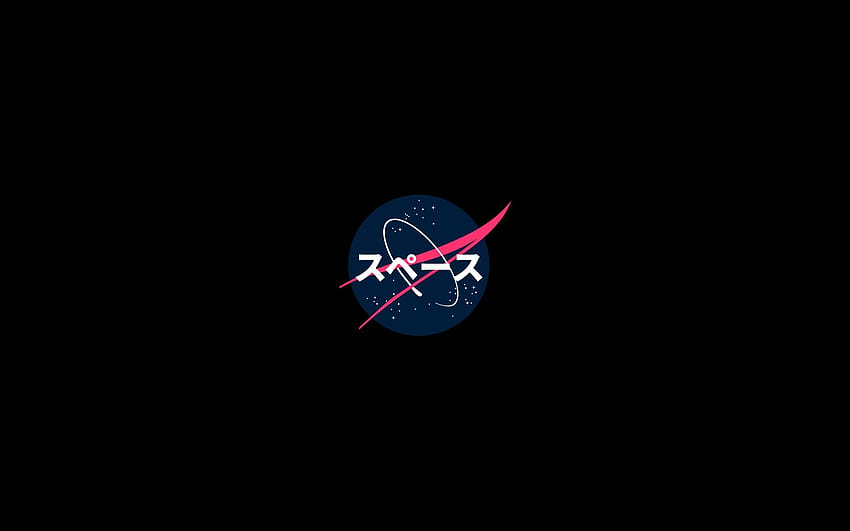 NASA , Japanese Art, logo, minimalism, dark • For You For & Mobile ...