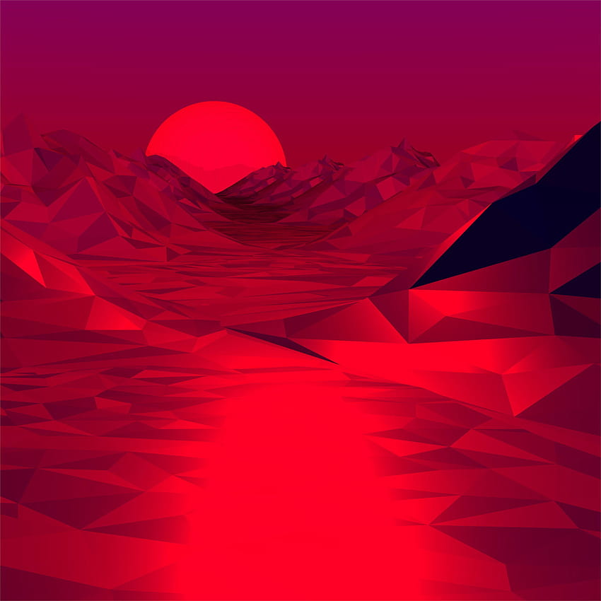 low poly red 3d abstract iPad Pro HD phone wallpaper