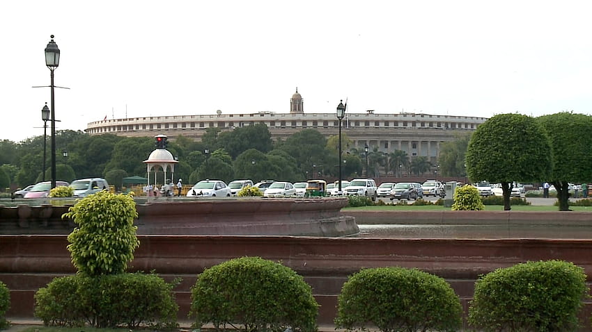 View Of The House Of Parliament In New Delhi, India From The Park Across · Stock Video HD wallpaper