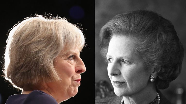 Theresa May and Margaret Thatcher