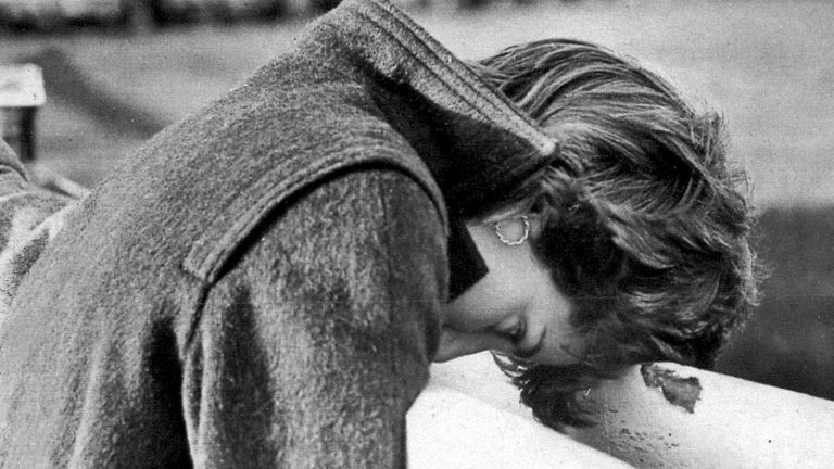 Oct 1980: Lady Diana Spencer watches Prince Charles finish second in the club amateur riders handicap steeplechase at Ludlow racecourse