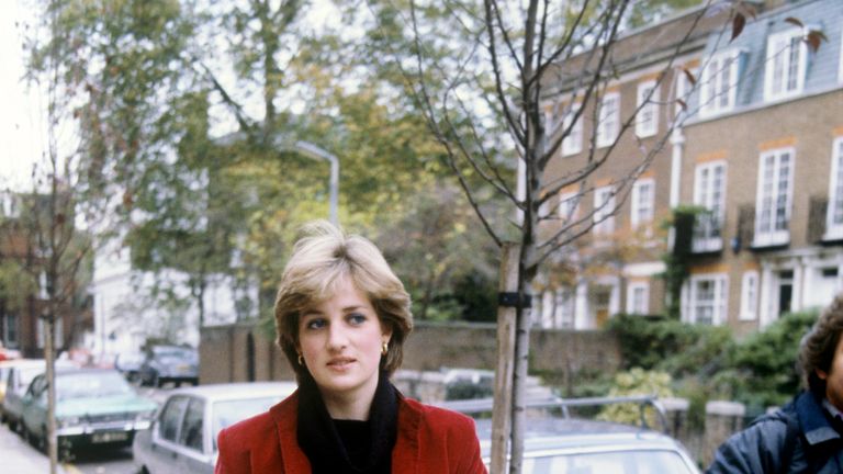 Nov 1980: 19 year old Lady Diana Spencer is pursued by the press near her London flat after being linked romantically with the Prince of Wales