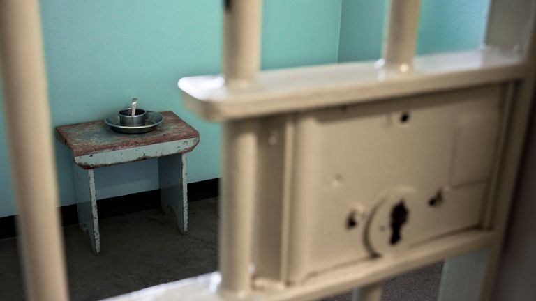 Door cells on Robben Island, Cape Town, prison grounds used for political prisoners during apartheid, South Africa (Sergi Reboredo / VWPics via AP Images)


