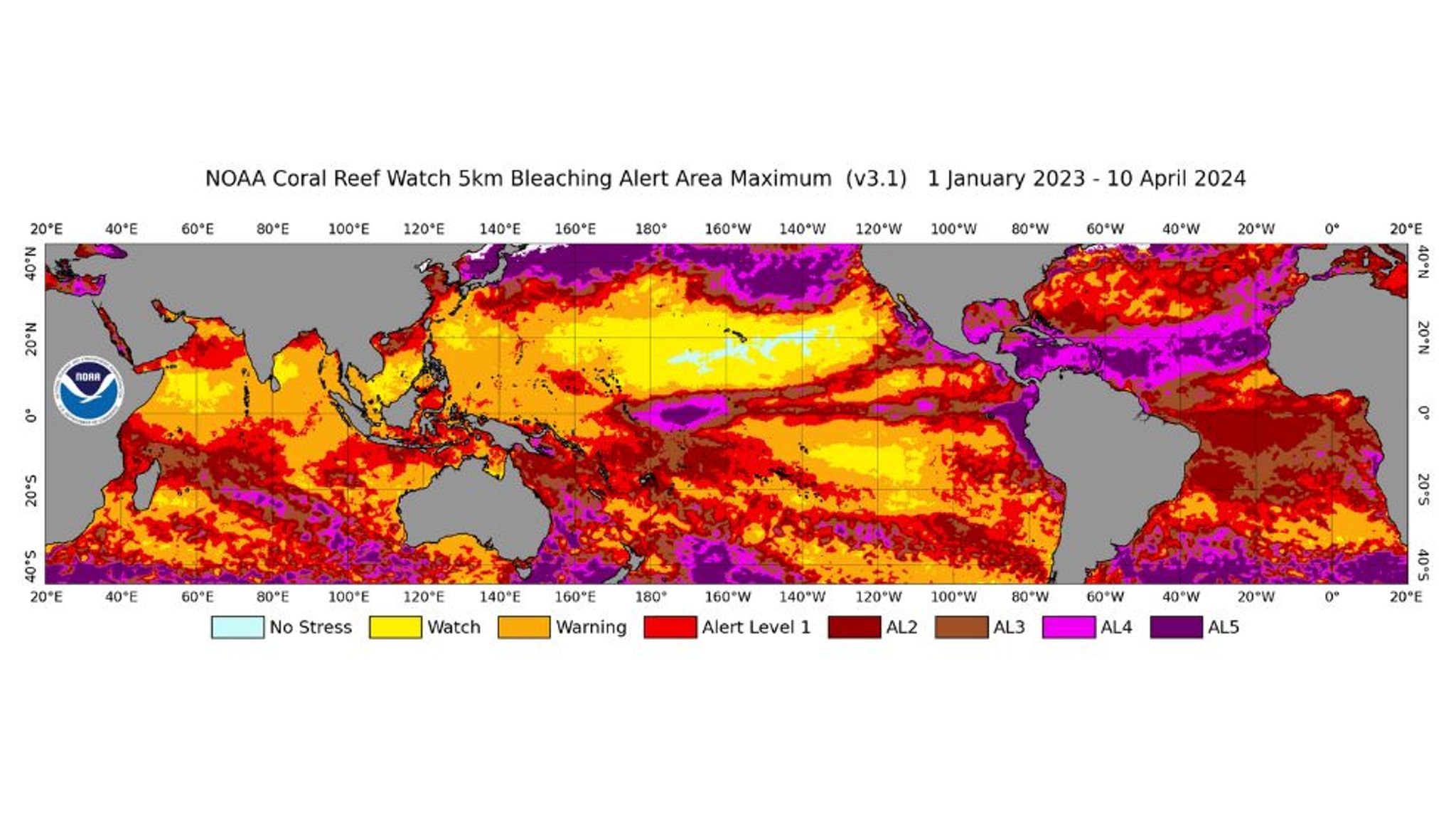 Mass bleaching of coral reefs caused by climate change and warming ...