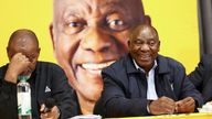 Cyril Ramaphosa (right) held a meeting of the ANC executive to discuss the party's options. Pic: Reuters