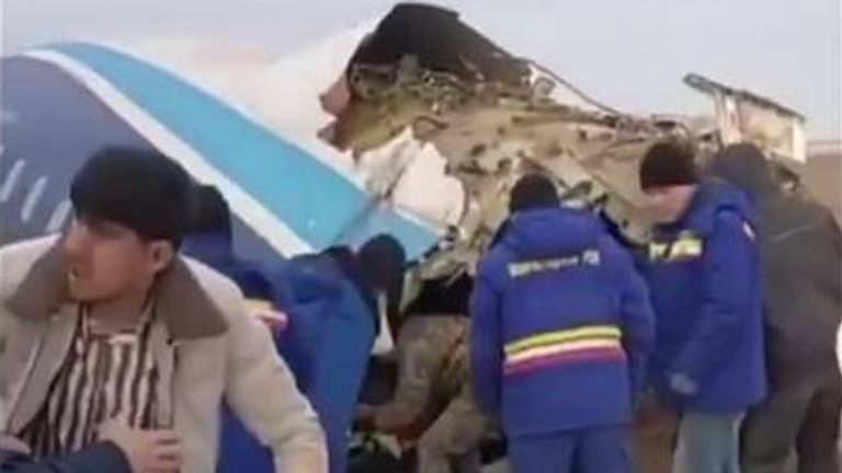 Dozens are feared dead after a passenger plane carrying 67 people crashed in Kazakhstan, the country's emergencies ministry said.