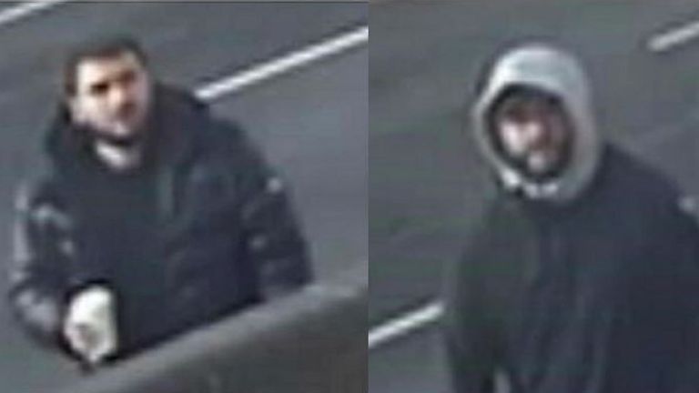 The two men police want to identify in relation to the theft. Pic: Met Police