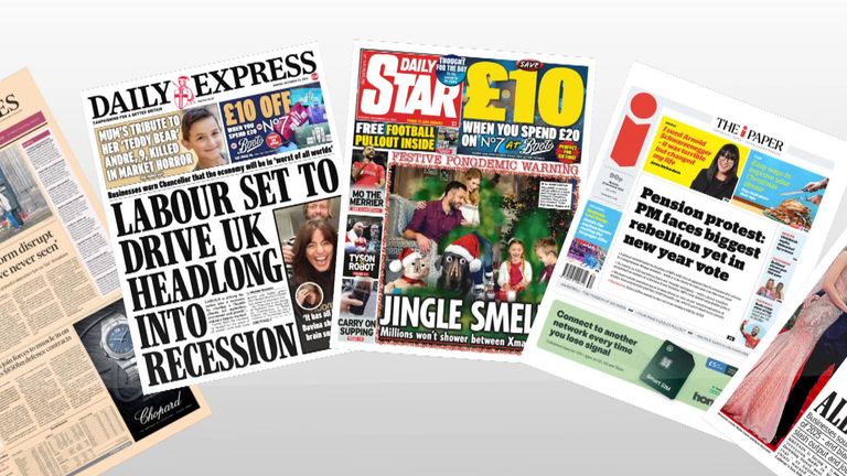 Newspapers for Monday 23 December 2024