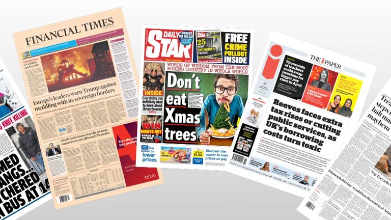 Newspapers for Thursday 8 January 2025