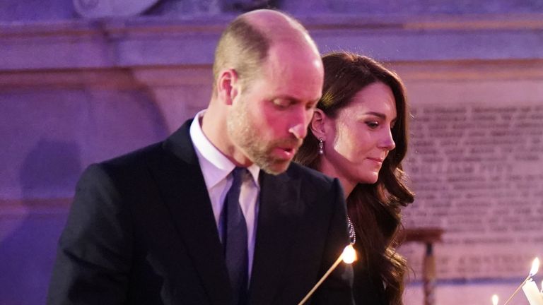 William and Kate light candles to commemorate Holocaust Memorial Day. Pic: PA