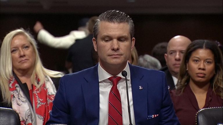 Donald Trump's pick for Defence Secretary Pete Hegseth was interrupted by multiple hecklers during the opening statement of his confirmation in front of the Senate.  