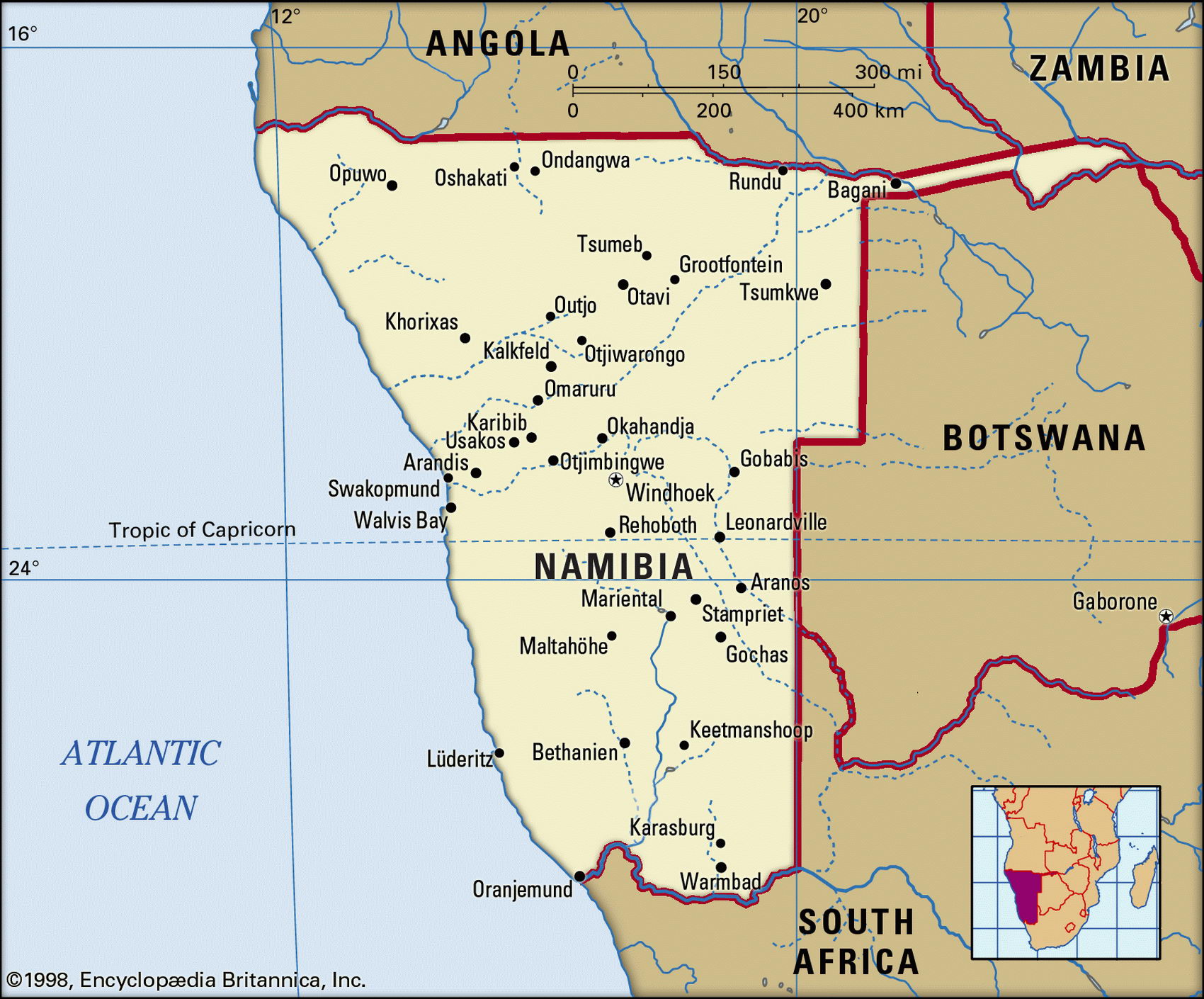 Printable Namibia Map