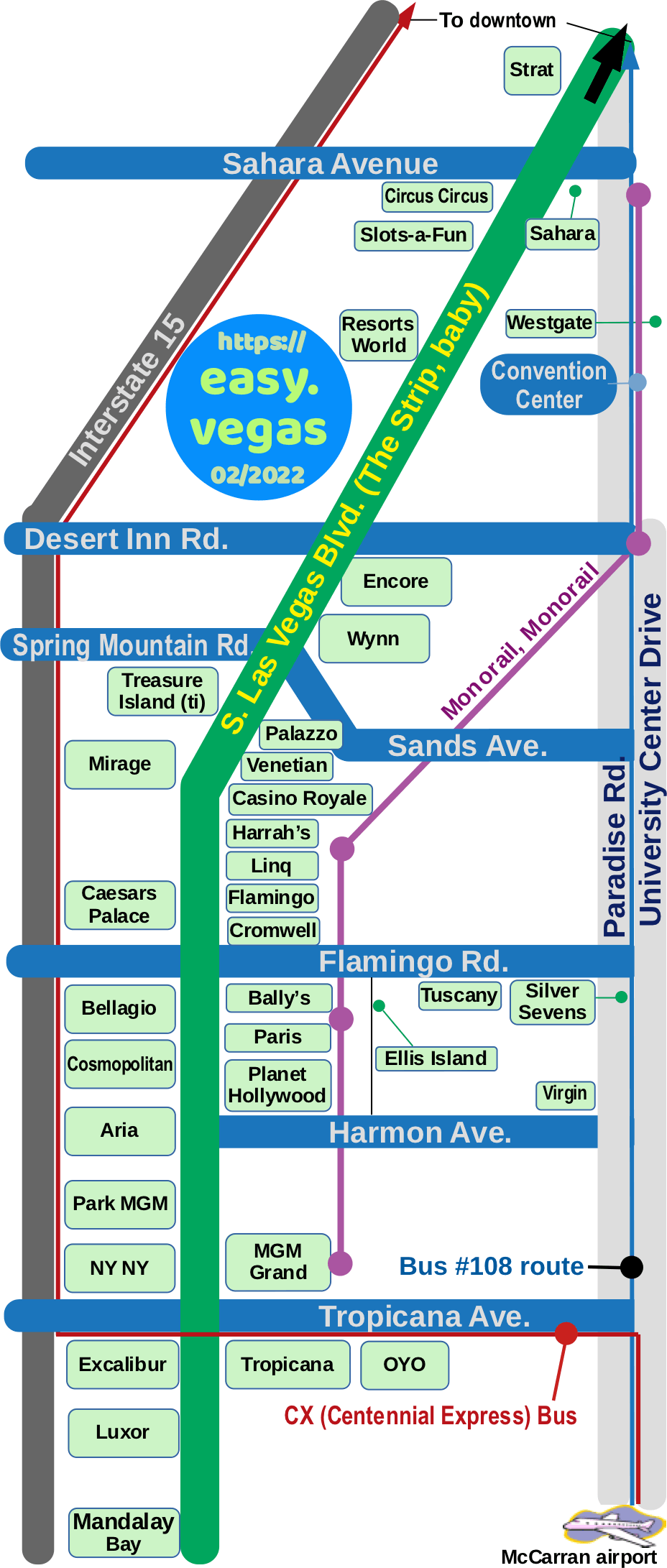 Map Of Las Vegas Strip Printable