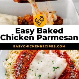 easy chicken parmesan pinterest collage