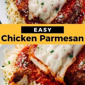 easy chicken parmesan pinterest collage