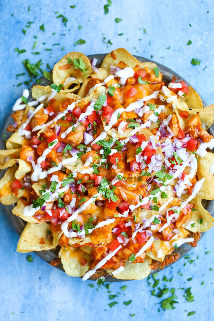 Bbq Chicken Nachos Unique Loaded Bbq Chicken Nachos Damn Delicious