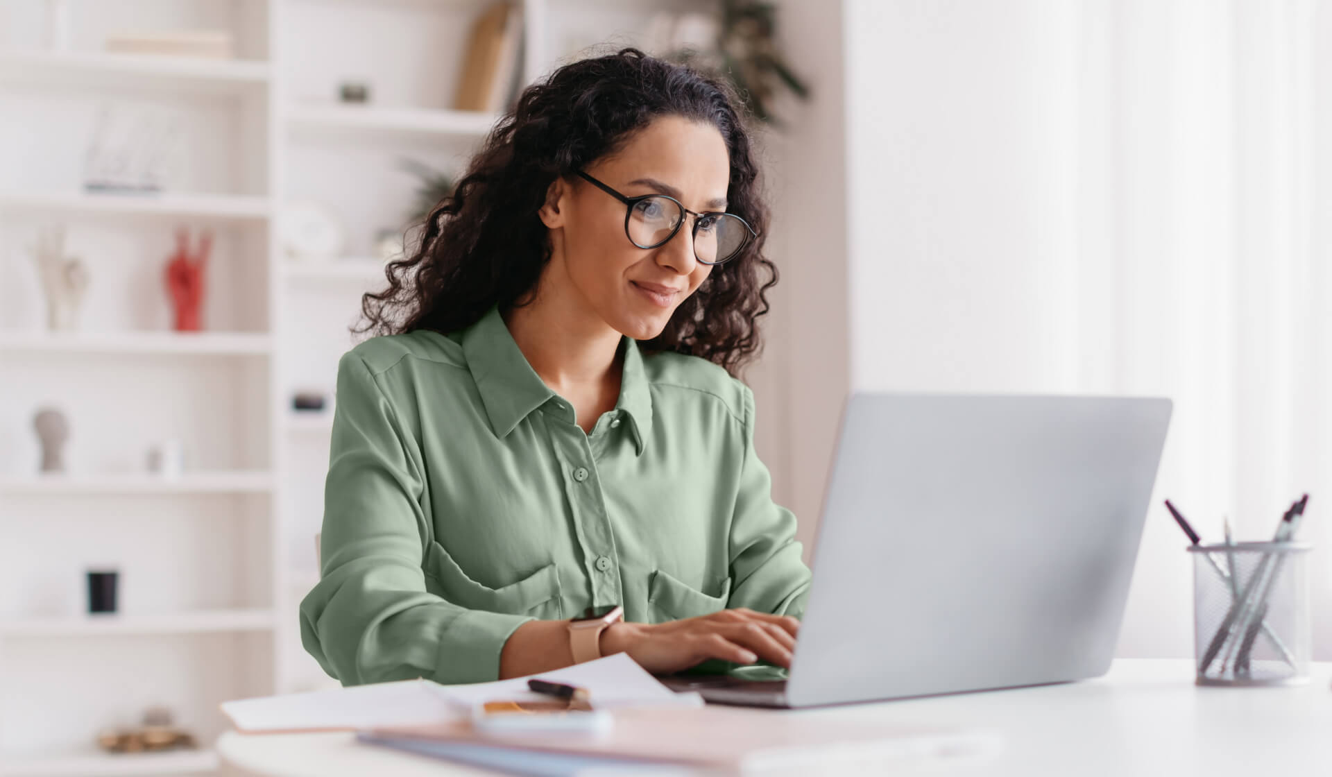 Person online shopping on her laptop