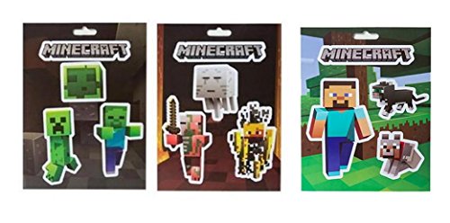 Minecraft Sticker Pack x 3 (Mobs Nether, Steve Pets, Mob Caves ...