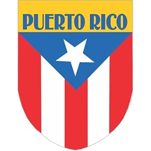 Amazon.com: Puerto Rico Flag Shield Style Stickers Decals: Sports ...