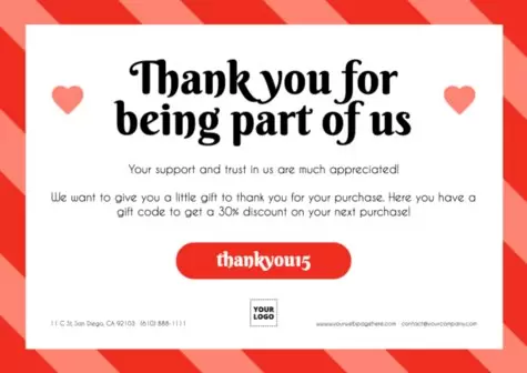 Edit a 'Thanks for shopping' sign