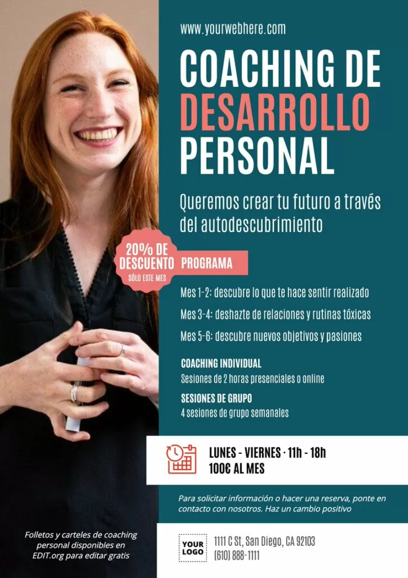 Diseños de coaching personal para imprimir