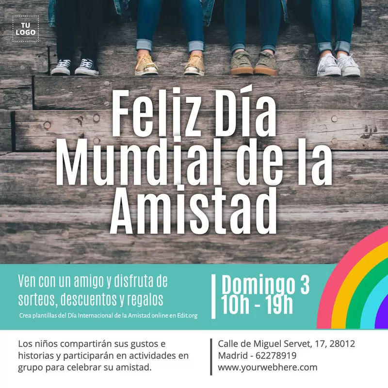 Crea gratis plantillas de Feliz Día de la Amistad