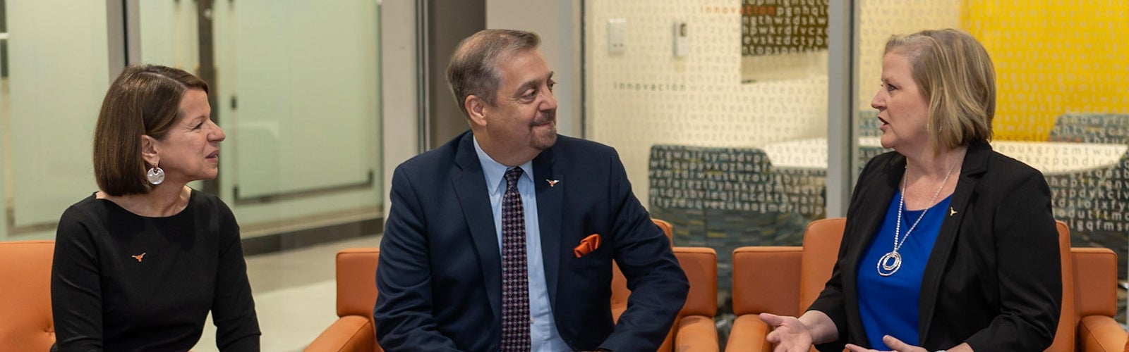 Dean Charles Martinez, Jr. with Senior Associate Deans Alex Loukas and Beth Maloch.